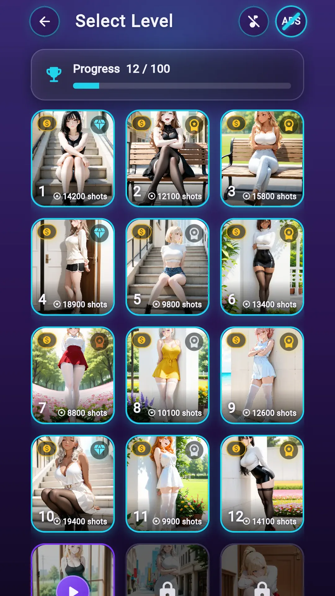 Real medals on the level select